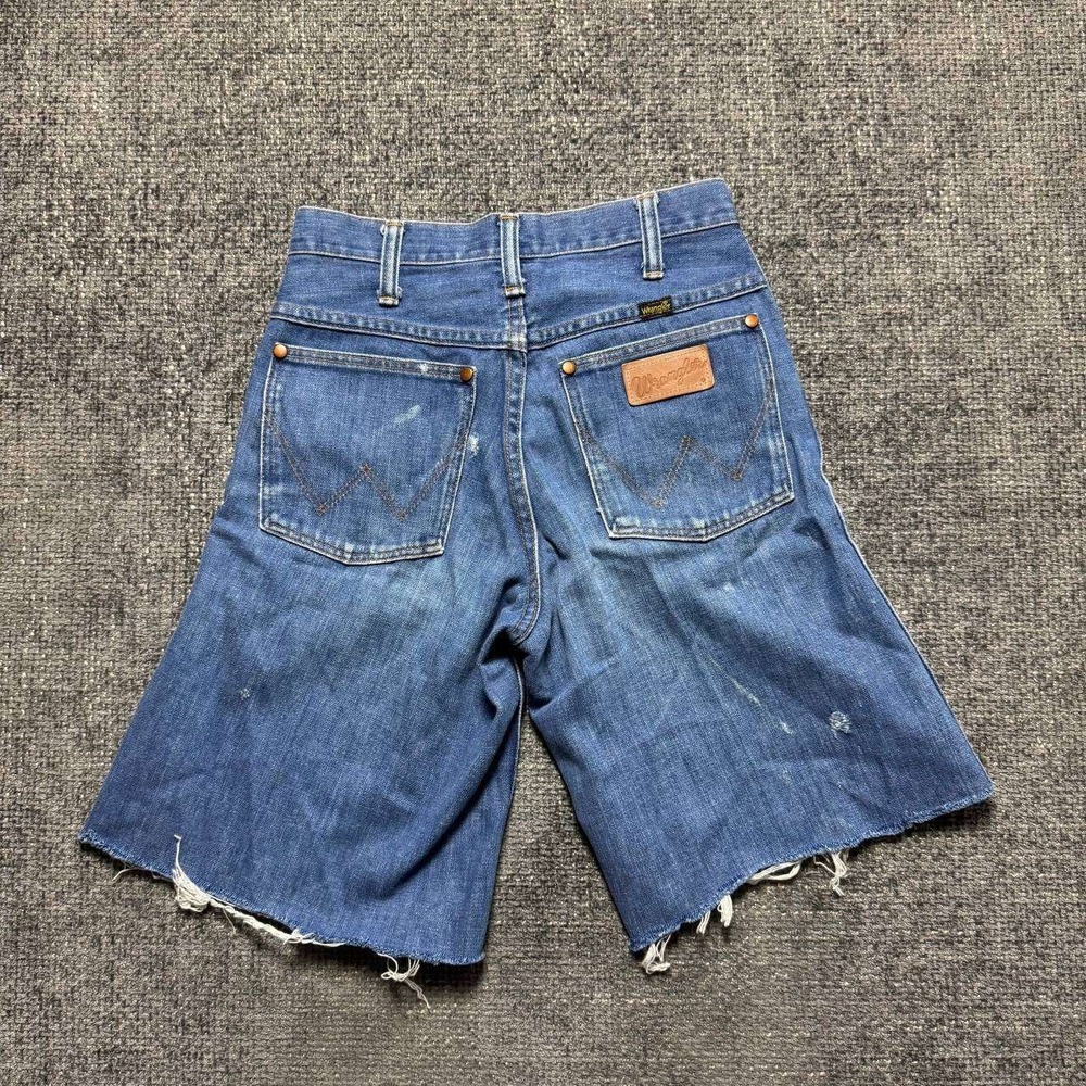 Wrangler Vintage Denim Shorts Womens 25 Blue High Rise Cut Off 90s Western